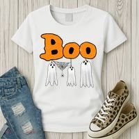Boo Hanging Ghost Cute Funny Halloween Party Women's T-Shirt thumb 3