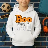 Boo Hanging Ghost Cute Funny Halloween Party Kids Hoodie thumb 2
