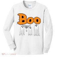 Boo Hanging Ghost Cute Funny Halloween Party Kids Long Sleeve Shirt thumb 0