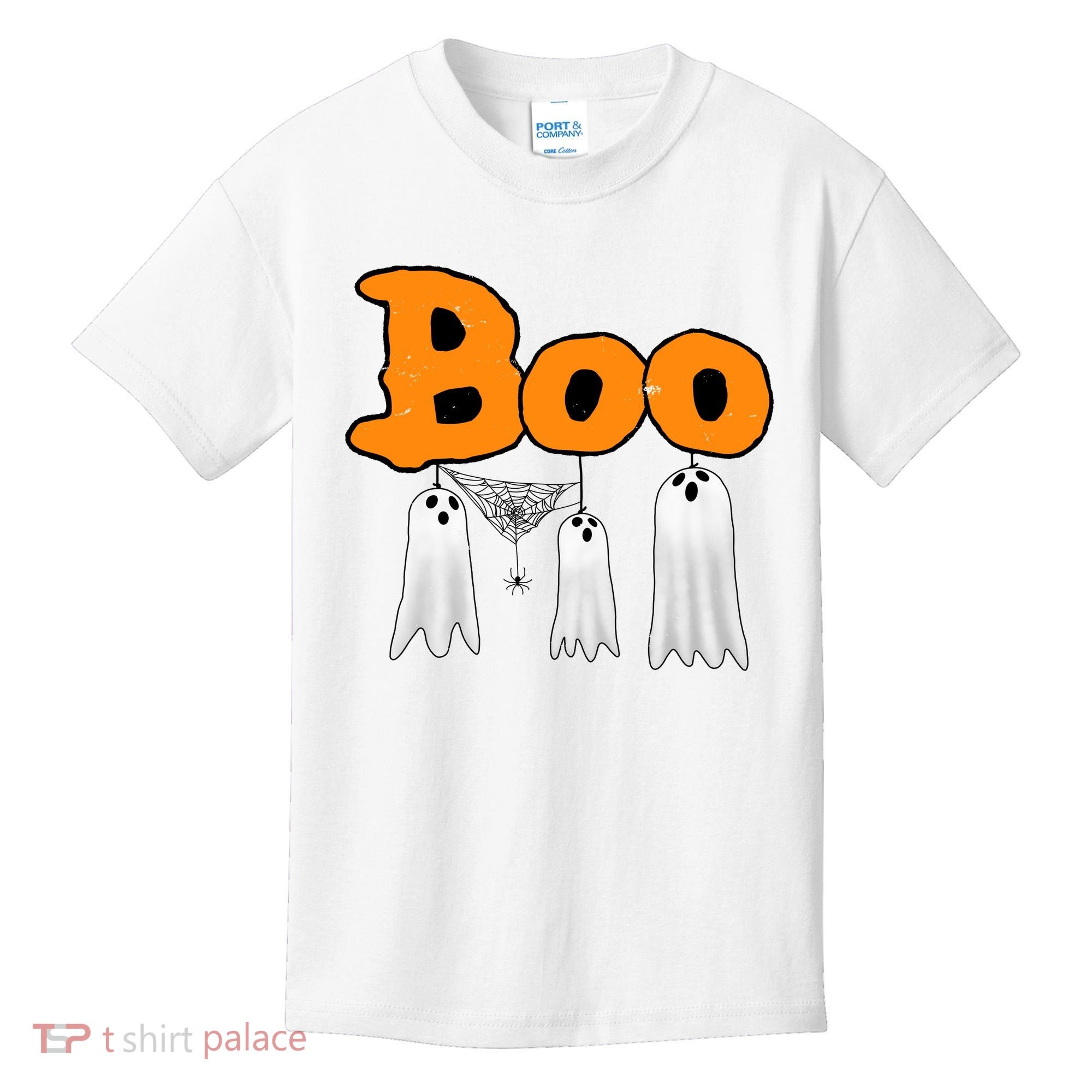 Boo Hanging Ghost Cute Funny Halloween Party Kids T-Shirt