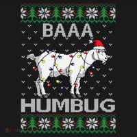 Baaa Humbug Goat Santa Hat Christmas Lights Ugly Sweater Gift Doggie Tank thumb 4