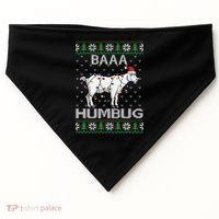 Baaa Humbug Goat Santa Hat Christmas Lights Ugly Sweater Gift USA-Made Doggie Bandana thumb 0