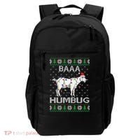 Baaa Humbug Goat Santa Hat Christmas Lights Ugly Sweater Gift Backpack thumb 0