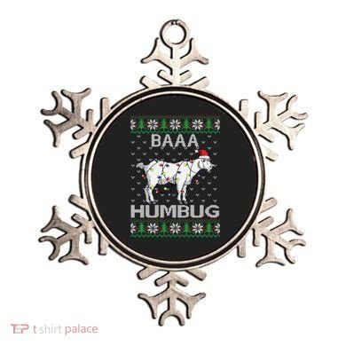 Baaa Humbug Goat Santa Hat Christmas Lights Ugly Sweater Gift Ornament