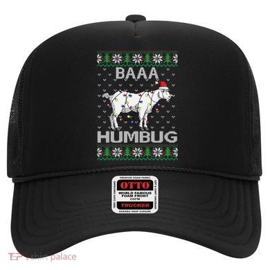 Baaa Humbug Goat Santa Hat Christmas Lights Ugly Sweater Gift Hat