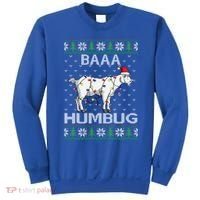 Baaa Humbug Goat Santa Hat Christmas Lights Ugly Sweater Gift Sweatshirt thumb 0