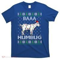 Baaa Humbug Goat Santa Hat Christmas Lights Ugly Sweater Gift T-Shirt thumb 0