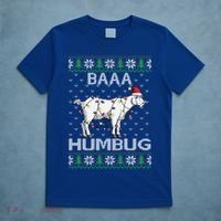 Baaa Humbug Goat Santa Hat Christmas Lights Ugly Sweater Gift T-Shirt thumb 5