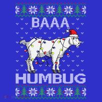 Baaa Humbug Goat Santa Hat Christmas Lights Ugly Sweater Gift Women's Tank Top thumb 5