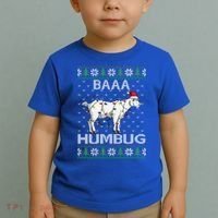 Baaa Humbug Goat Santa Hat Christmas Lights Ugly Sweater Gift Toddler T-Shirt thumb 2