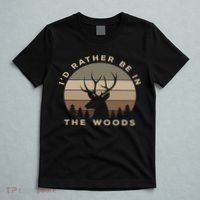 Buck Hunters & Gift Co. I'd Rather Be In The Woods Deer Hunting T-Shirt thumb 5