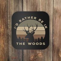 Buck Hunters & Gift Co. I'd Rather Be In The Woods Deer Hunting Coaster thumb 0