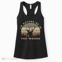 Buck Hunters & Gift Co. I'd Rather Be In The Woods Deer Hunting Women's Tank Top thumb 0