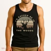 Buck Hunters & Gift Co. I'd Rather Be In The Woods Deer Hunting Tank Top thumb 3