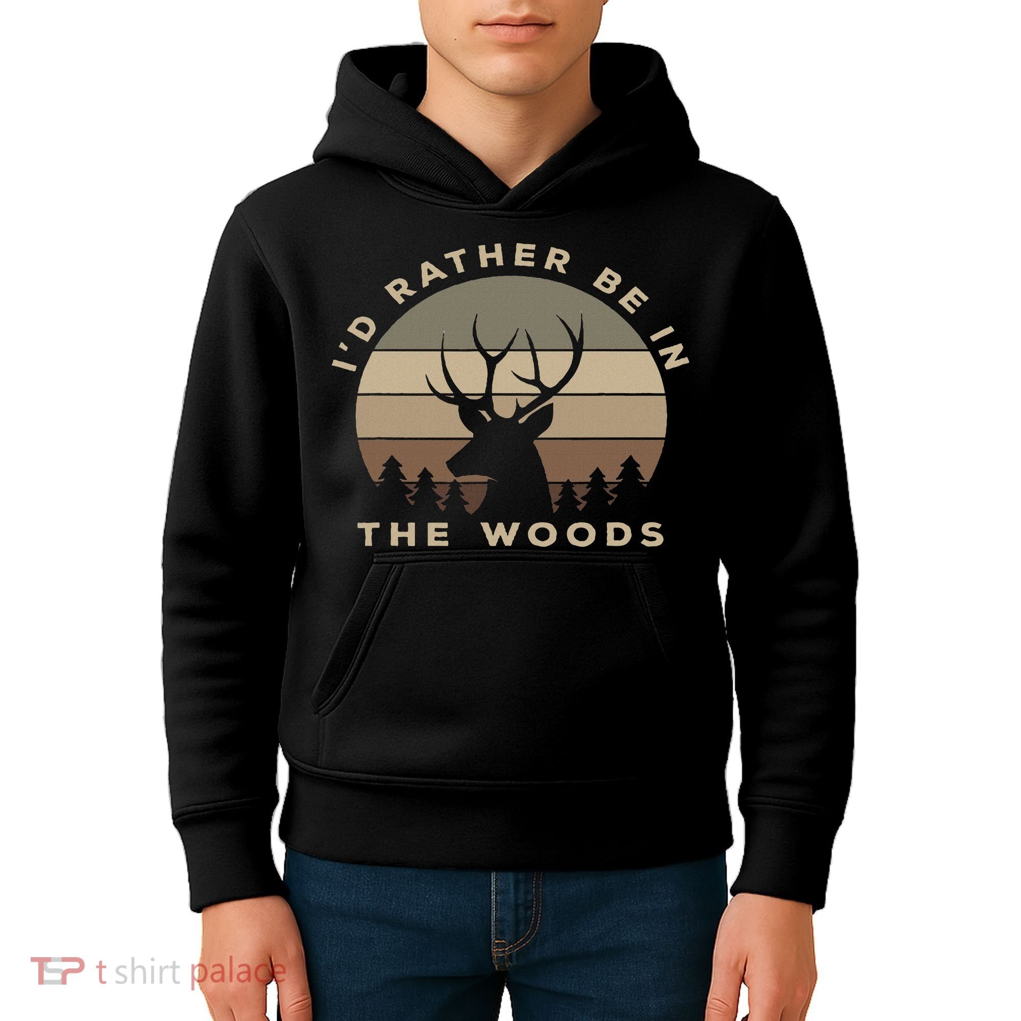 Buck Hunters & Gift Co. I'd Rather Be In The Woods Deer Hunting Kids Hoodie