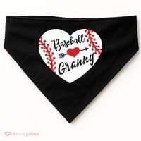 Baseball Heart Granny Grandma Mother's Day Gift USA-Made Doggie Bandana thumb 0