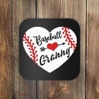 Baseball Heart Granny Grandma Mother's Day Gift Coaster thumb 0