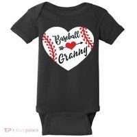 Baseball Heart Granny Grandma Mother's Day Gift Baby Bodysuit thumb 0