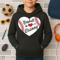 Baseball Heart Granny Grandma Mother's Day Gift Kids Hoodie thumb 2