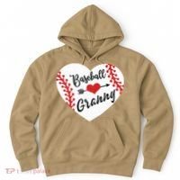 Baseball Heart Granny Grandma Mother's Day Gift Hoodie thumb 0
