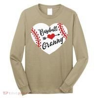 Baseball Heart Granny Grandma Mother's Day Gift Long Sleeve Shirt thumb 0