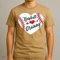 Baseball Heart Granny Grandma Mother's Day Gift T-Shirt thumb 3