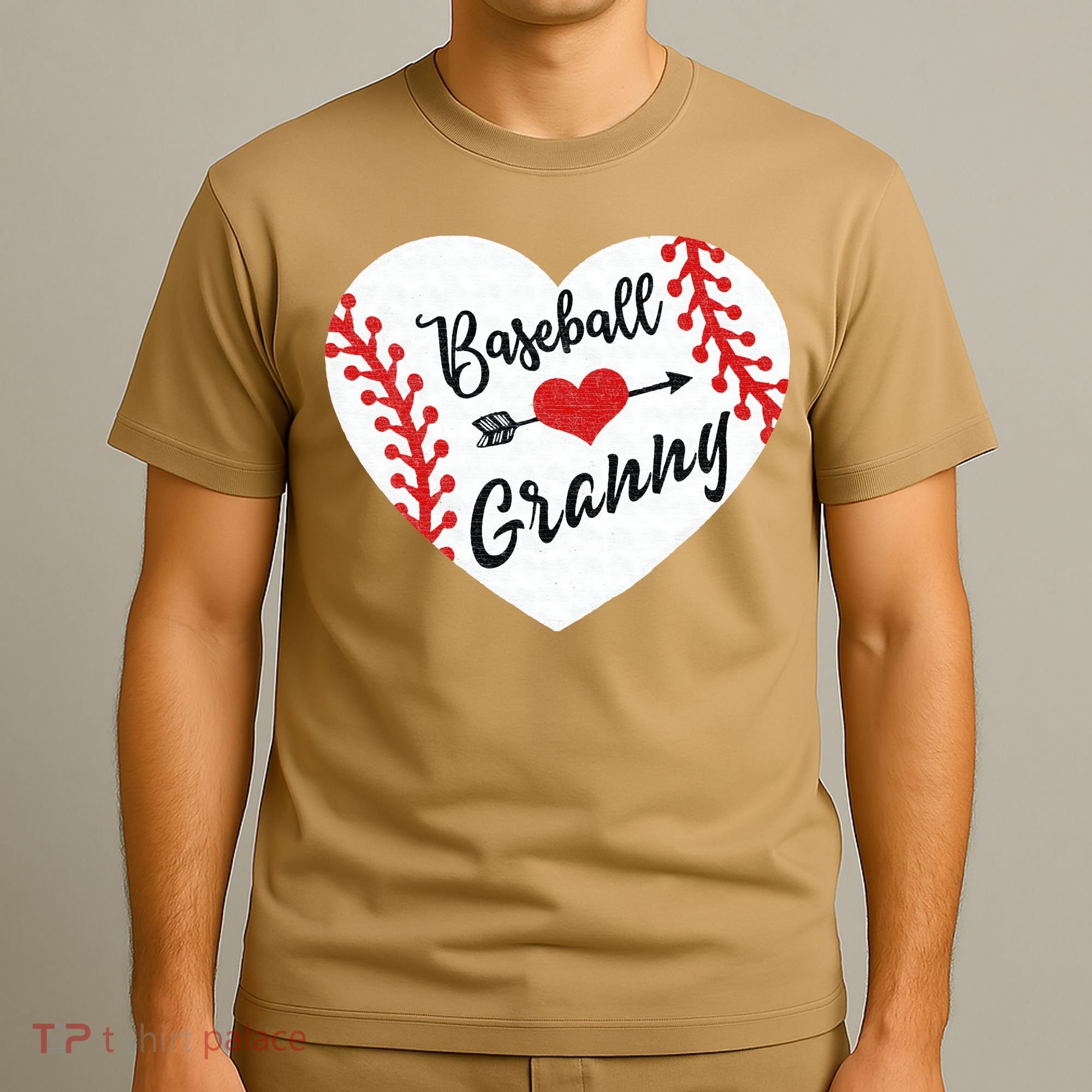 Baseball Heart Granny Grandma Mother's Day Gift T-Shirt