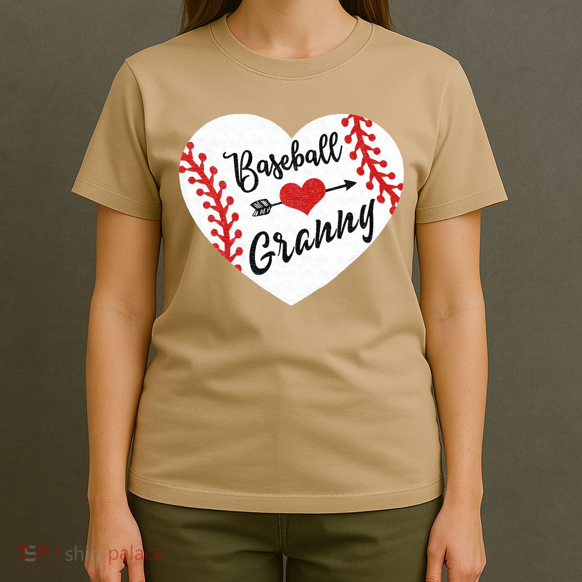 Baseball Heart Granny Grandma Mother's Day Gift T-Shirt