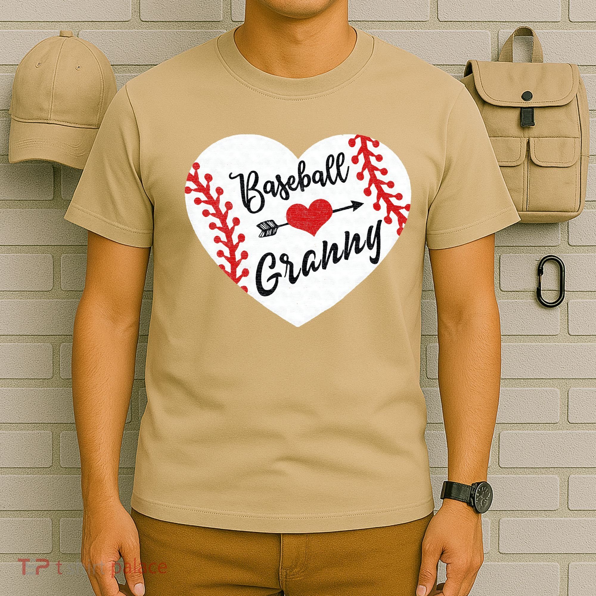 Baseball Heart Granny Grandma Mother's Day Gift T-Shirt