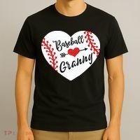 Baseball Heart Granny Grandma Mother's Day Gift T-Shirt thumb 3