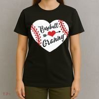 Baseball Heart Granny Grandma Mother's Day Gift T-Shirt thumb 4