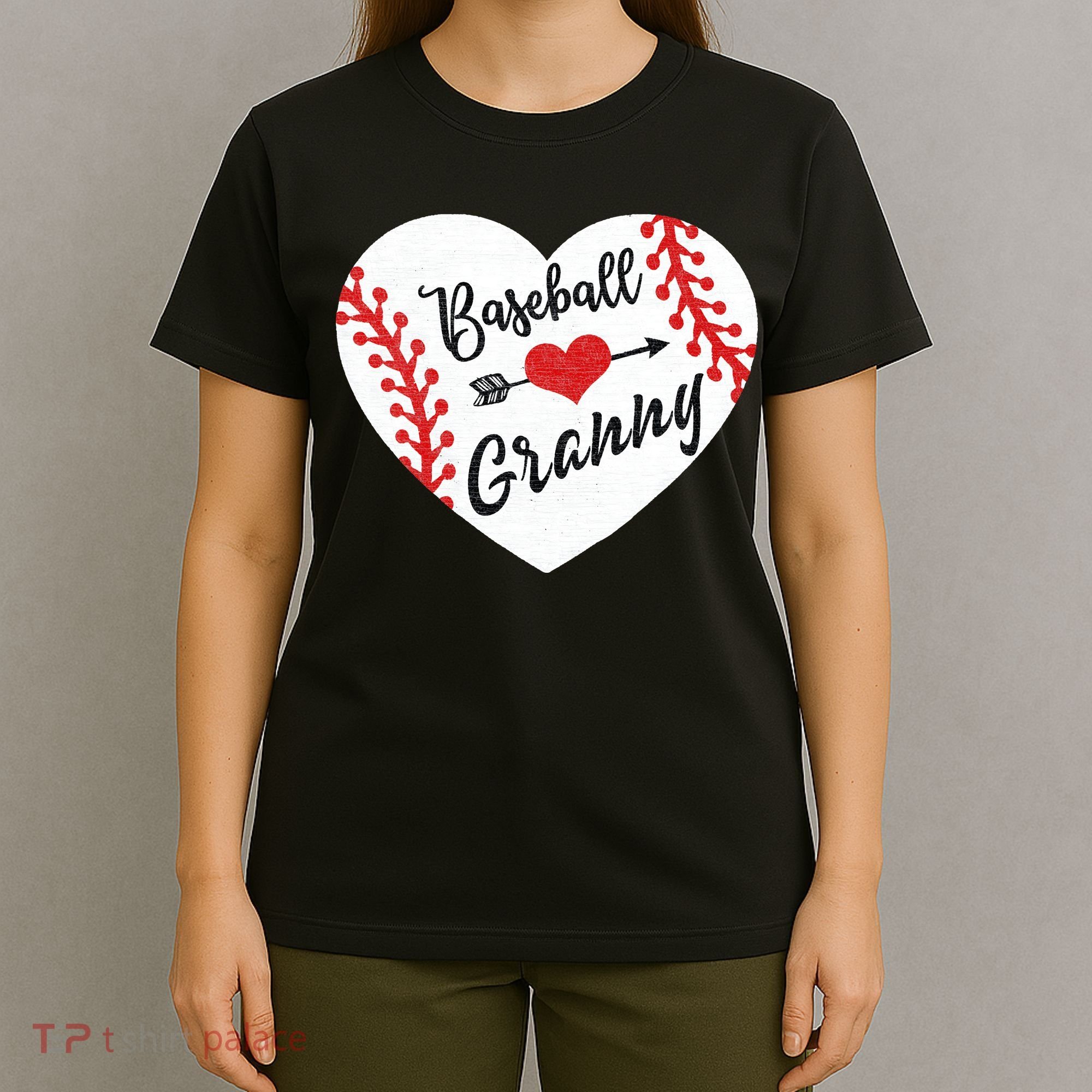 Baseball Heart Granny Grandma Mother's Day Gift T-Shirt
