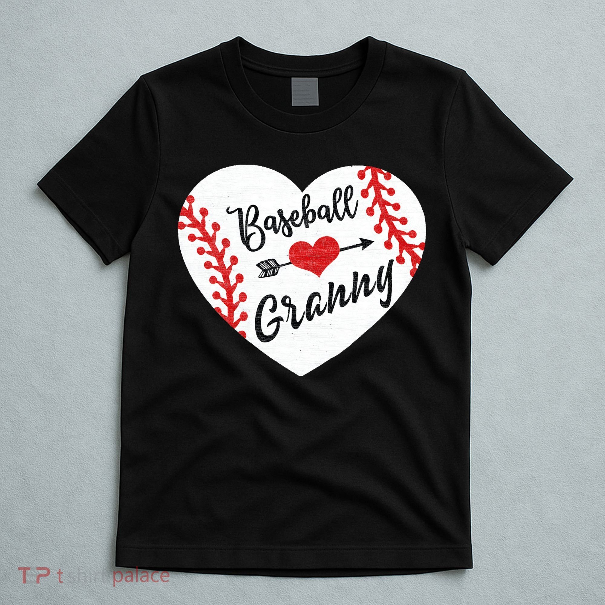 Baseball Heart Granny Grandma Mother's Day Gift T-Shirt