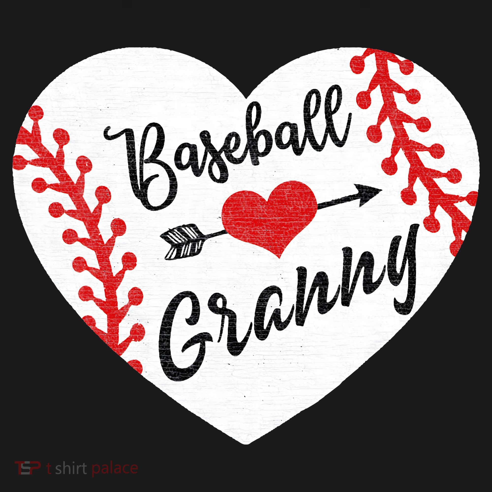Baseball Heart Granny Grandma Mother's Day Gift T-Shirt