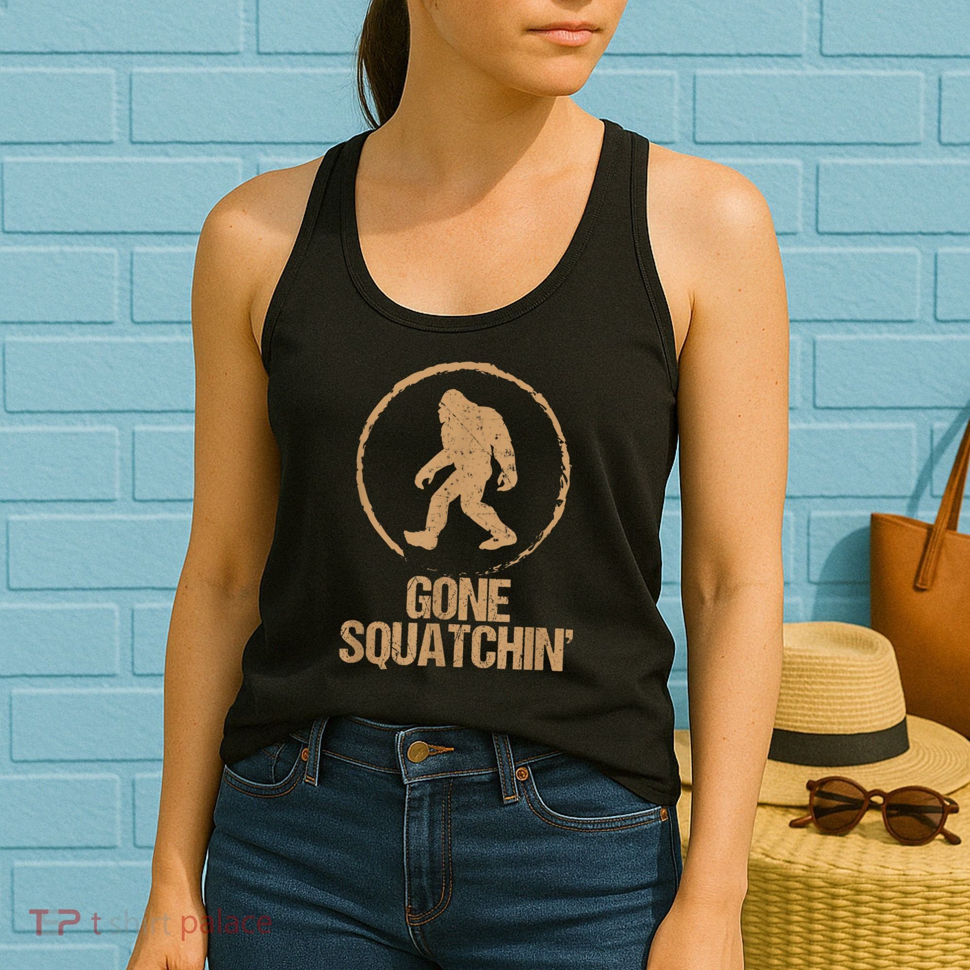 Bigfoot Hunter Gone Squatching Sasquatch Women's Tank Top