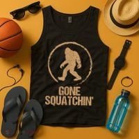 Bigfoot Hunter Gone Squatching Sasquatch Tank Top thumb 4