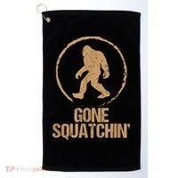Bigfoot Hunter Gone Squatching Sasquatch Golf Towel thumb 0
