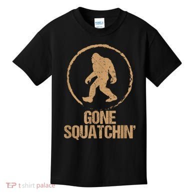 Bigfoot Hunter Gone Squatching Sasquatch Kids T-Shirt