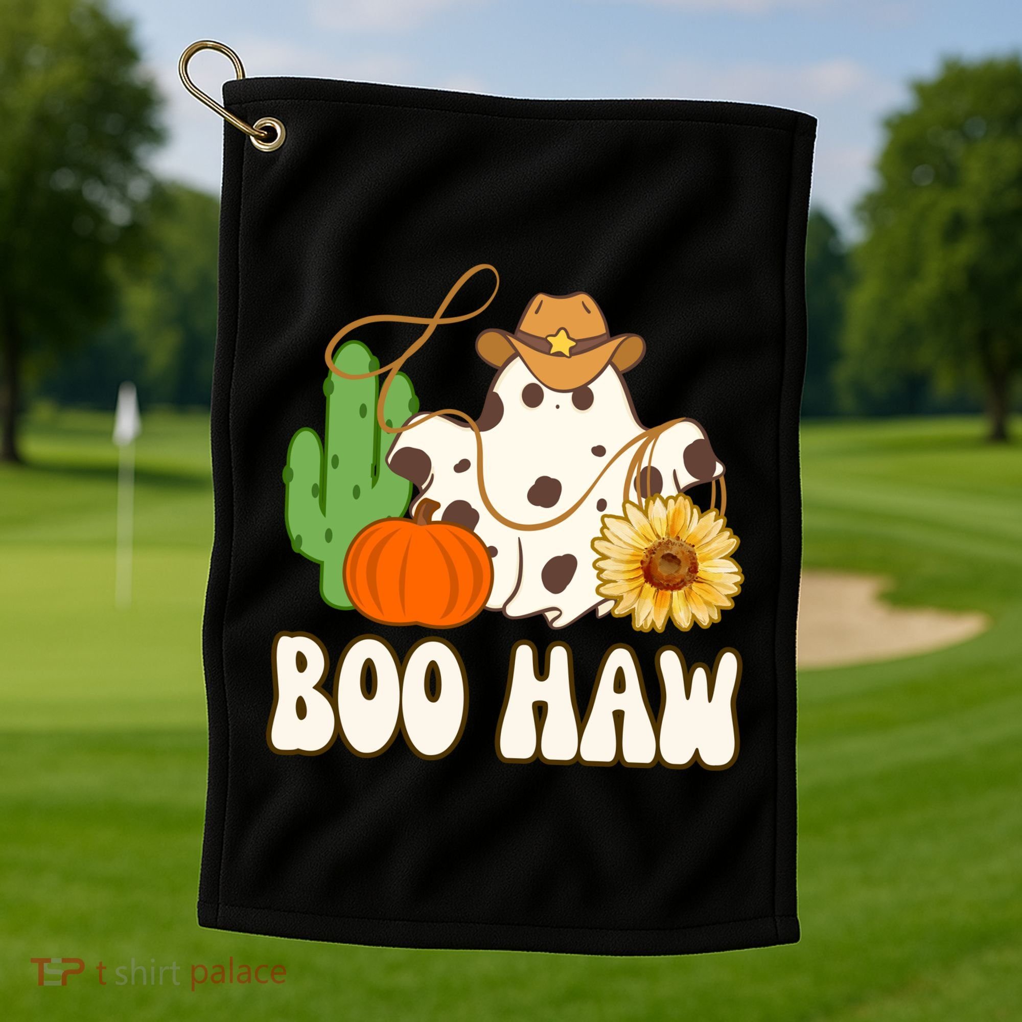 Boo Haw Halloween Country Golf Towel