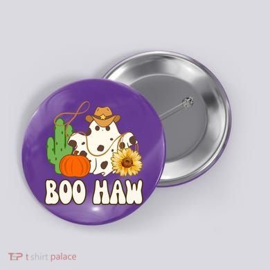 Boo Haw Halloween Country Button