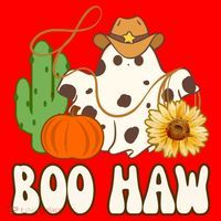 Boo Haw Halloween Country Santa Hat thumb 1