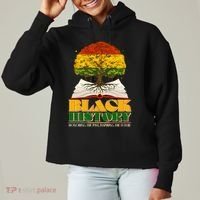 Black History Honoring The Past Inspiring The Future Black History Month Ladies Heavyweight Boxy Pullover Hoodie thumb 0