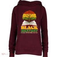Black History Honoring The Past Inspiring The Future Black History Month Womens Funnel Neck Pullover Hood thumb 0