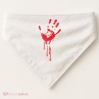 Bloody Hand Horror Blood Creepy Halloween USA-Made Doggie Bandana thumb 0