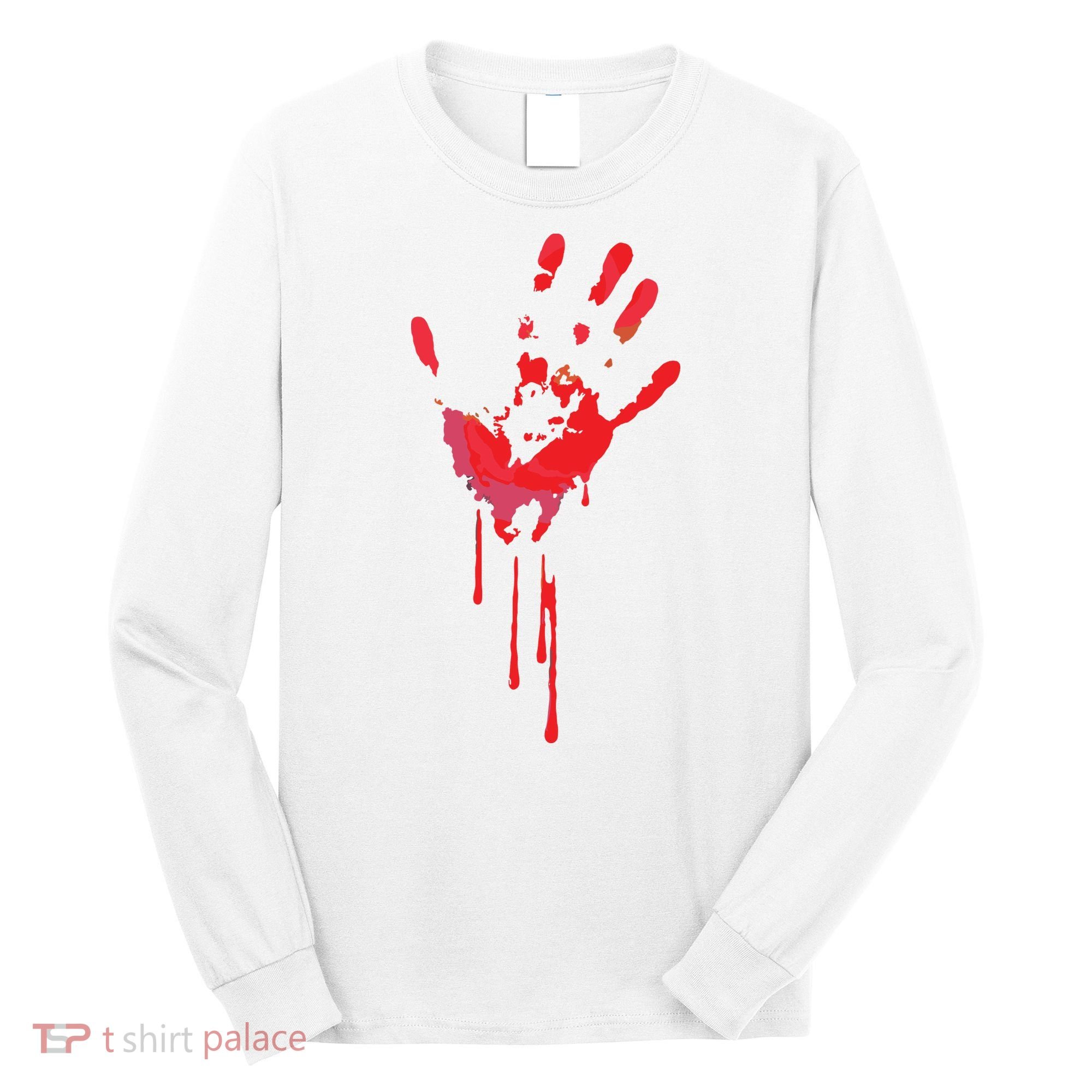 Bloody Hand Horror Blood Creepy Halloween Long Sleeve Shirt