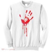 Bloody Hand Horror Blood Creepy Halloween Sweatshirt thumb 0