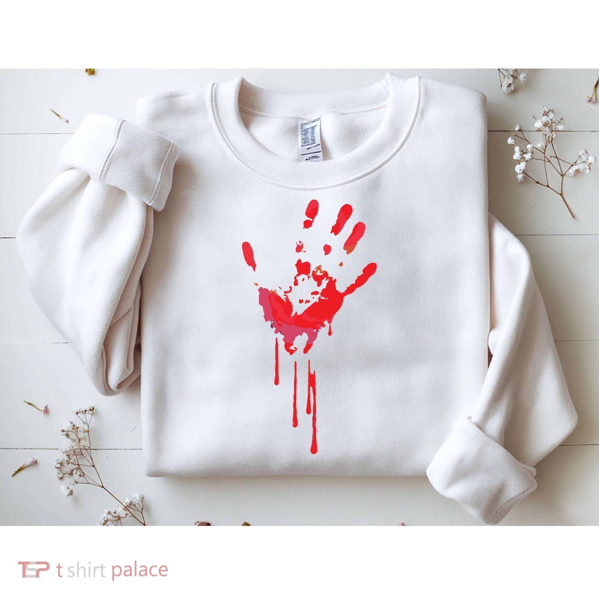 Bloody Hand Horror Blood Creepy Halloween Sweatshirt