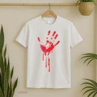 Bloody Hand Horror Blood Creepy Halloween T-Shirt thumb 2