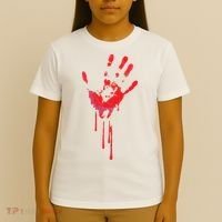 Bloody Hand Horror Blood Creepy Halloween T-Shirt thumb 4