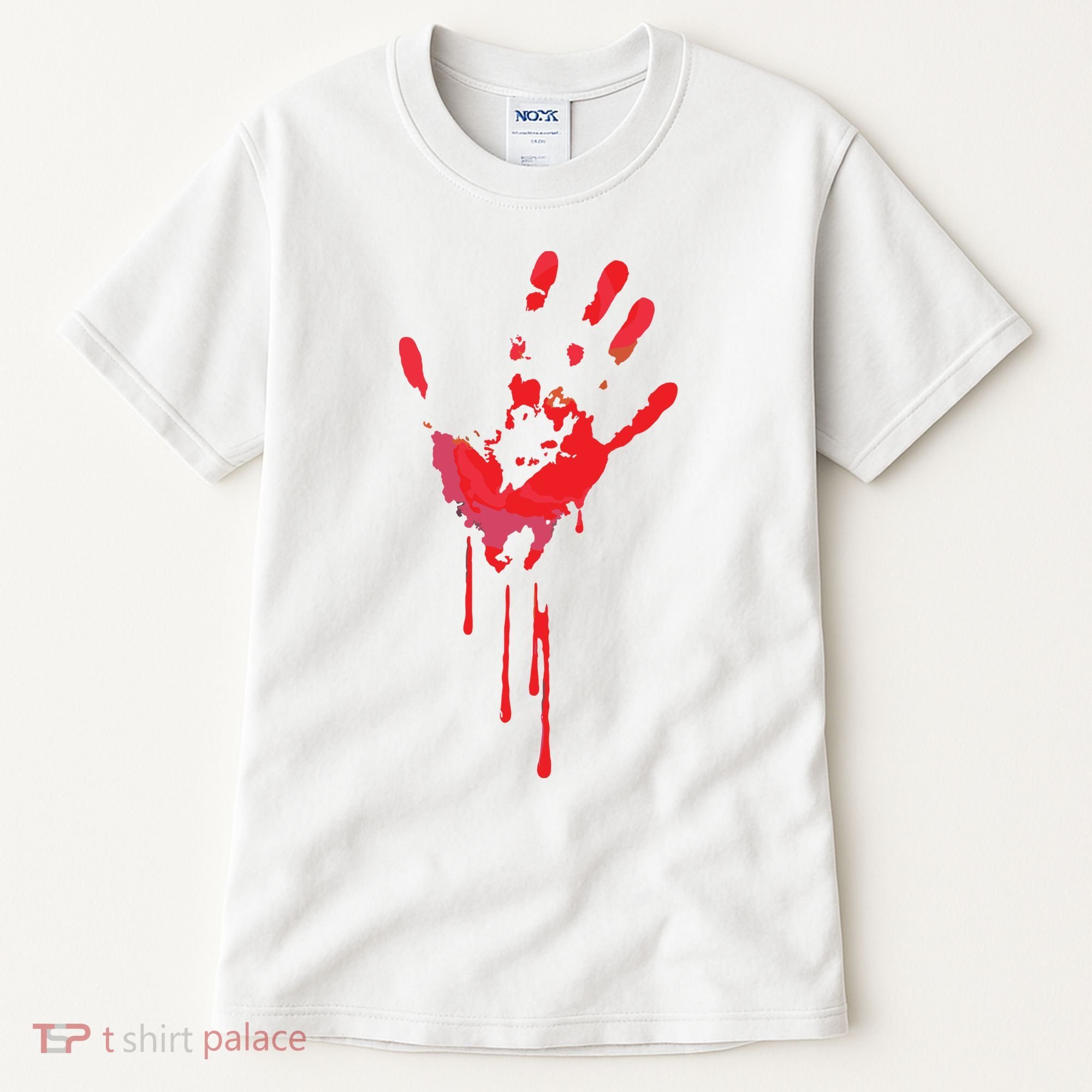 Bloody Hand Horror Blood Creepy Halloween Tall T-Shirt